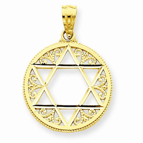 14k Gold Filigree Star of David Pendant, Pendants for Necklace