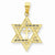 14k Gold Diamond-cut Star of David w/Cross Pendant, Pendants for Necklace