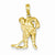 14k Gold Hockey Player with Stick and Puck Pendant, Pendants for Necklace