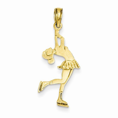 14k Gold Ice Skater Turning Pendant, Pendants for Necklace