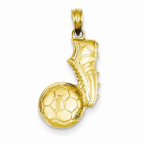 14k Gold Soccer Ball and Shoe Pendant, Pendants for Necklace