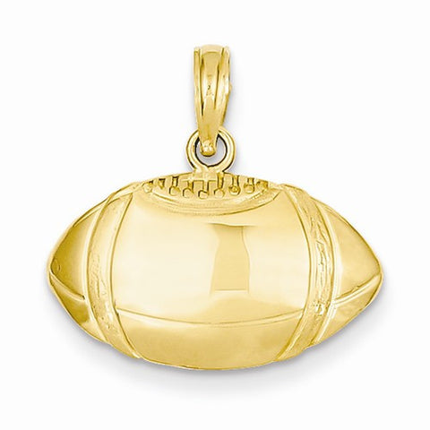 14k Gold Football Profile Pendant, Pendants for Necklace