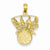 14k Gold Swoosh Basketball and Net pendant, Stylish Pendants for Necklace