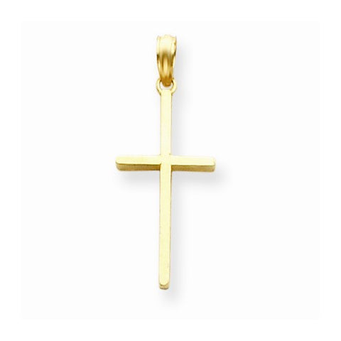 14k Gold Polished Cross Pendant, Charm