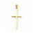 14k Gold Polished Cross Pendant, Charm