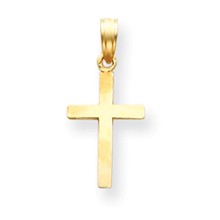14k Gold Beveled Cross Charm hide-image