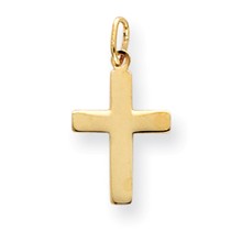 14k Gold Polished Cross Charm hide-image
