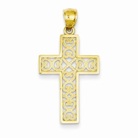 14k Gold Filigree Cross pendant, Fine Pendants for Necklace
