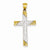 14k Gold Two-Tone Diamond-cut Cross pendant, Pendants for Necklace