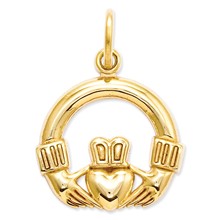 14k Gold Claddagh Charm hide-image