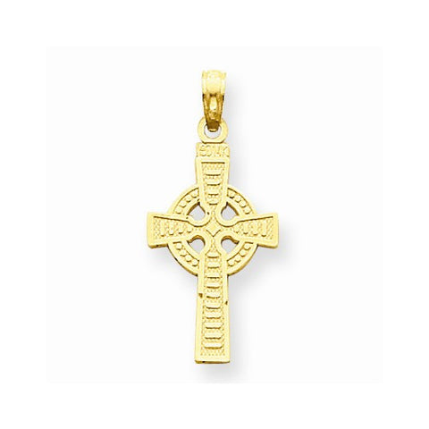 14k Gold Reversible God is Love Celtic Cross Pendant, Pendants for Necklace