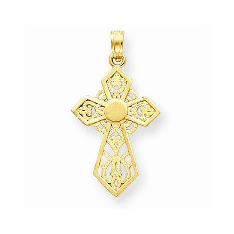 14k Gold Filigree Cross pendant, Pretty Pendants for Necklace
