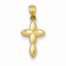 14k Gold Diamond-cut Cross Charm hide-image