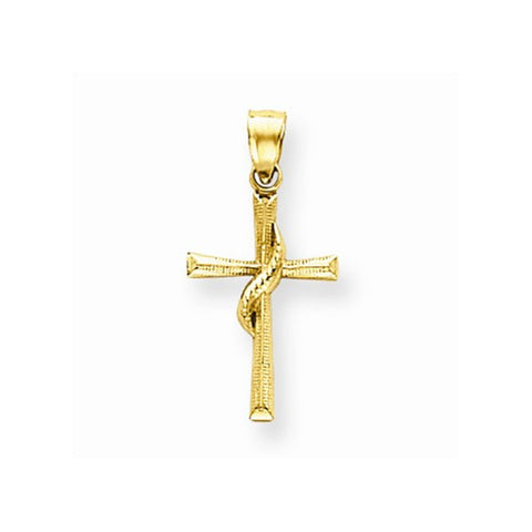 14k Gold Polished Cross Pendant, Classy Pendants for Necklace