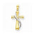 14k Gold Two-tone Polished Cross pendant, Charm