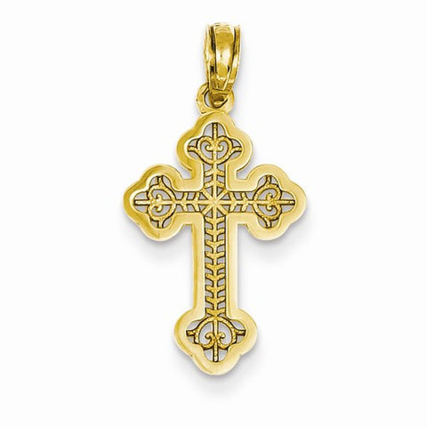 14k Gold Budded Cross Pendant, Beautiful Pendants for Necklace