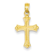 14k Gold Budded Cross Charm hide-image