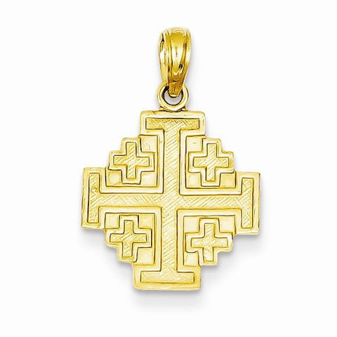14k Gold Jerusalem Cross Pendant, Stylish Pendants for Necklace