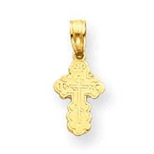 14k Gold Small Eastern Orthodox Cross Charm hide-image