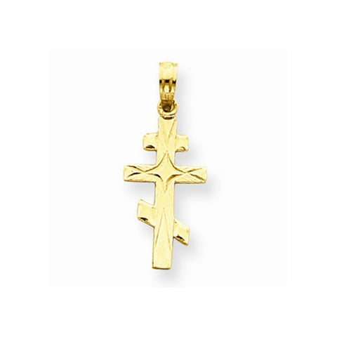 14k Gold Eastern Orthodox Cross pendant, Classy Pendants for Necklace