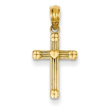 14k Gold Small Heart Cross Charm hide-image