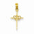 14k Gold Double Heart Cross Pendant, Pendants for Necklace
