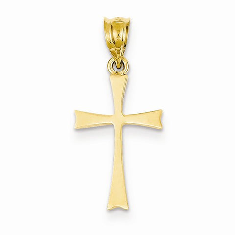 14k Gold Polished Cross Pendant, Delightful Pendants for Necklace