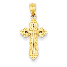14k Gold Budded Cross Charm hide-image