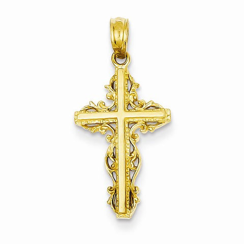 14k Gold Fancy Latin Cross Pendant, Pendants for Necklace