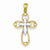 14k Gold w/Rhodium Diamond-cut Cross Pendant, Pendants for Necklace