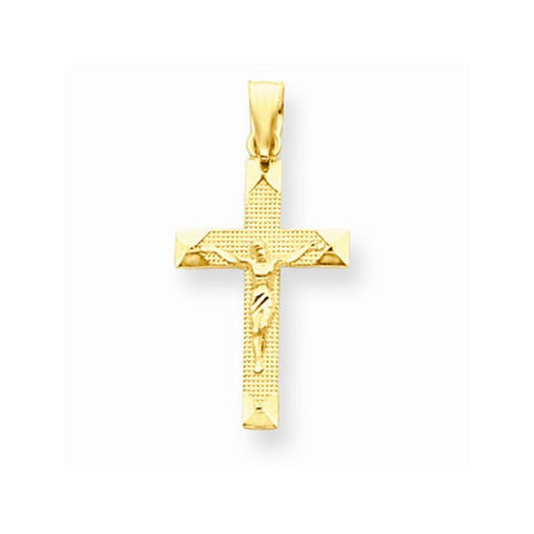 14k Gold Diamond-cut Crucifix pendant, Alluring Pendants for Necklace