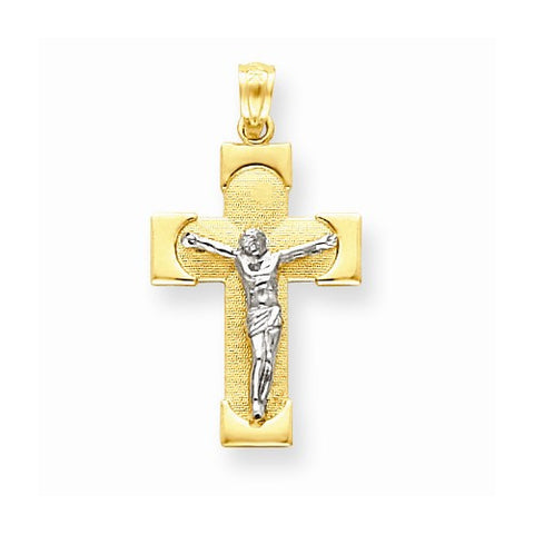 14k Gold Two-tone Crucifix Pendant, Charm