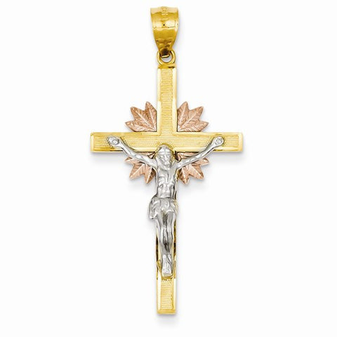 14k Gold Tri-color Crucifix pendant, Delightful Pendants for Necklace