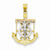 14k Gold Tri-color Diamond-cut w/Textured Mariner's Cross pendant, Alluring Pendants for Necklace