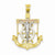14k Gold Tri-color Diamond-cut w/Textured Mariner's Cross pendant, Appealing Pendants for Necklace