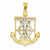 14k Gold Tri-color Diamond-cut w/Textured Mariner's Cross pendant, Adorable Pendants for Necklace