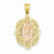 14k Two-tone Rose Gold and Yellow Gold Virgin Mary Pendant, Pendants for Necklace