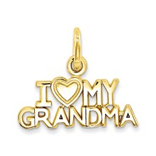 14k Gold I Love My Grandma Charm hide-image