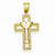 14k Gold Cut-out Cross w/Chalice Pendant, Pendants for Necklace