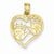 14k Gold Double Hand Prints in Heart Pendant, Pendants for Necklace