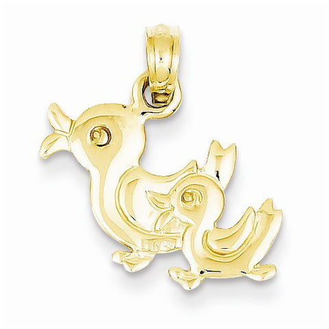 14k Gold Double Ducks Pendant, Pendants for Necklace