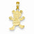 14k Gold Playful Teddy Bear with Arms Pendant, Pendants for Necklace