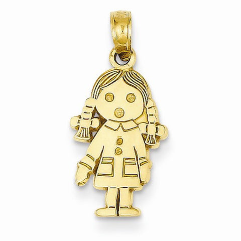 14k Gold Girl Figure Pendant, Pendants for Necklace