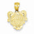 14k Gold Polished Girl Head Pendant, Pendants for Necklace