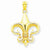 14k Gold Polished Fleur De Lis Pendant, Pendants for Necklace