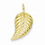 14k Gold Polished Leaf Pendant, Pendants for Necklace