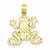 14k Gold Polished Frog Pendant, Pendants for Necklace