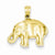 14k Gold Polished Elephant Pendant, Pendants for Necklace