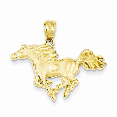 14k Gold Polished Horse Pendant, Pendants for Necklace