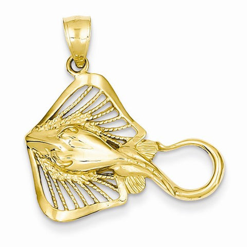 14k Gold Filigree Stingray pendant, Stylish Pendants for Necklace